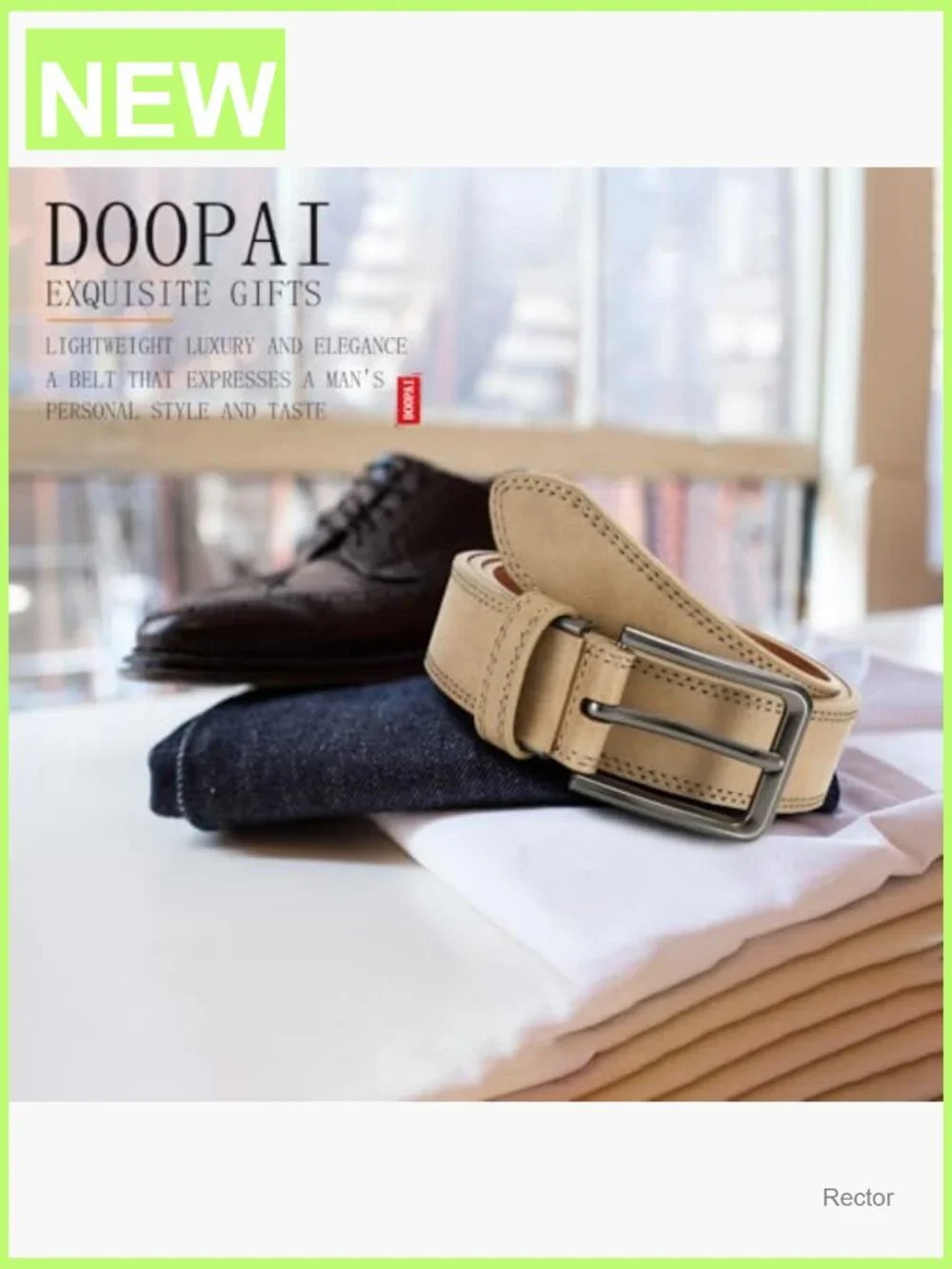 Genuine Cowhide Dress Belt - 1 3/8